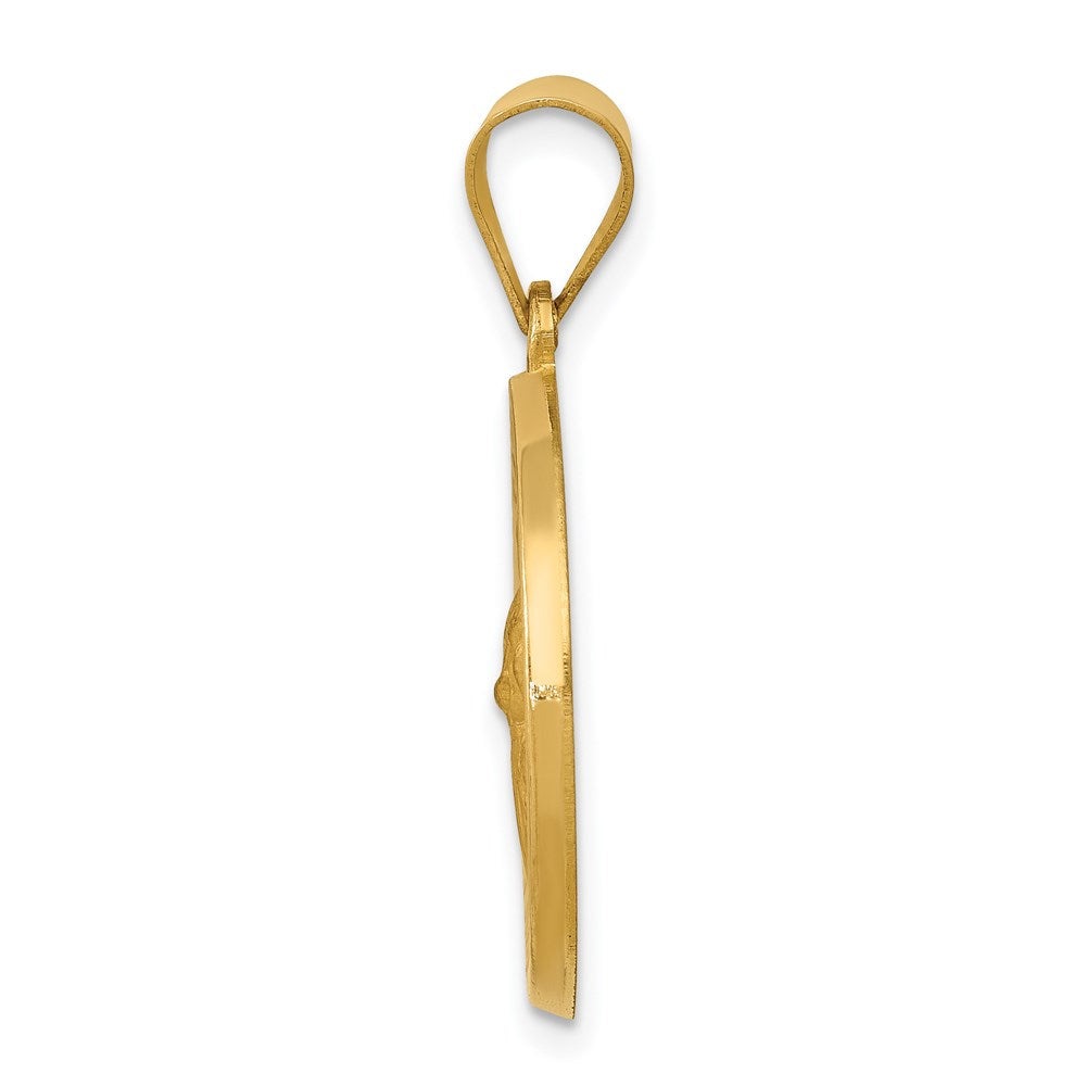 14k Polished and Satin St Gerard Medal Hollow Pendant