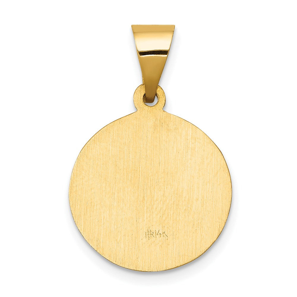 14k Polished and Satin St John Baptist Medal Hollow Pendant