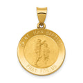 14k Polished and Satin St John Baptist Medal Hollow Pendant