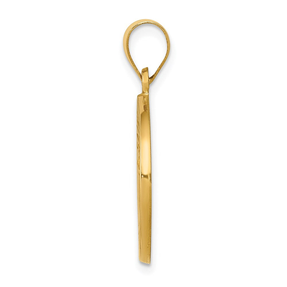 14k Polished and Satin St John Baptist Medal Hollow Pendant