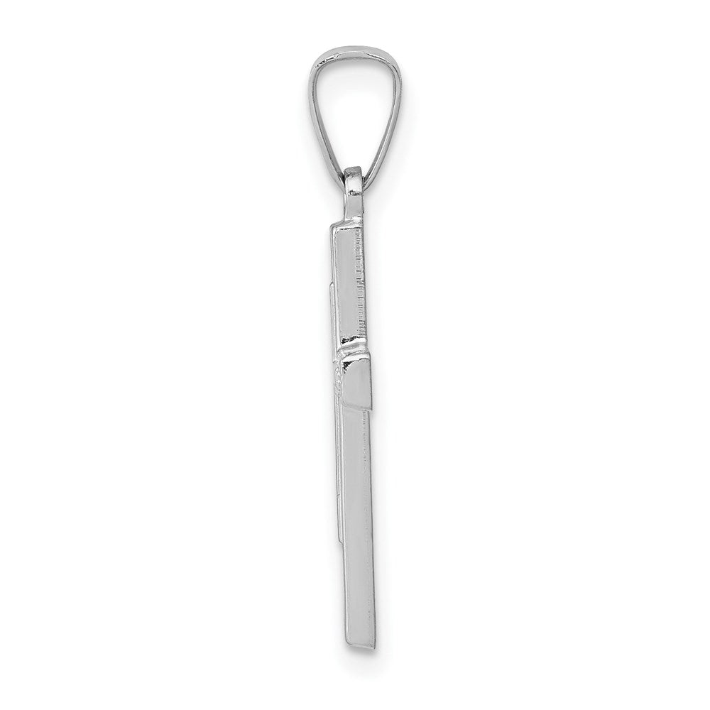 14k White Gold Polished Latin Cross Pendant