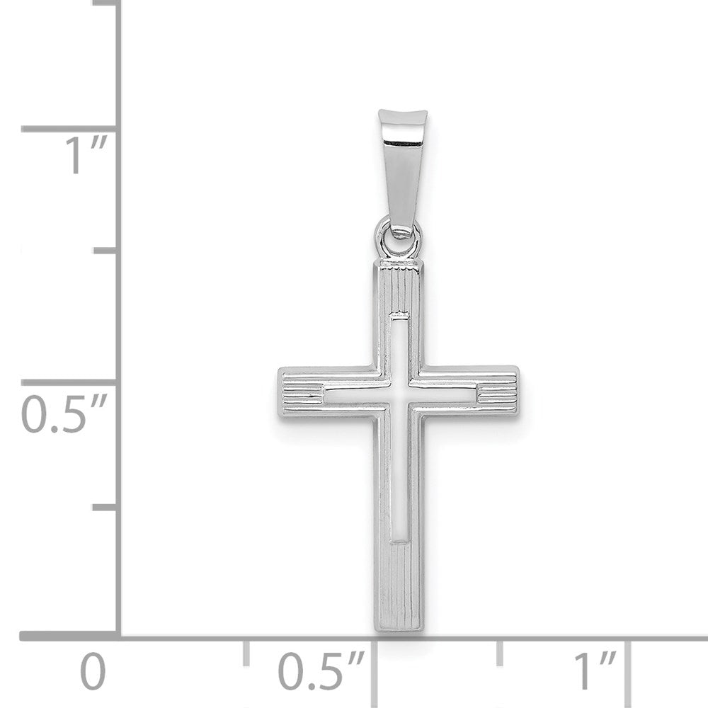 14k White Gold Polished Latin Cross Pendant