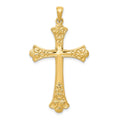 14k Fleur De Lis Cross Pendant