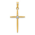 14k Diamond Polished Passion Cross Pendant
