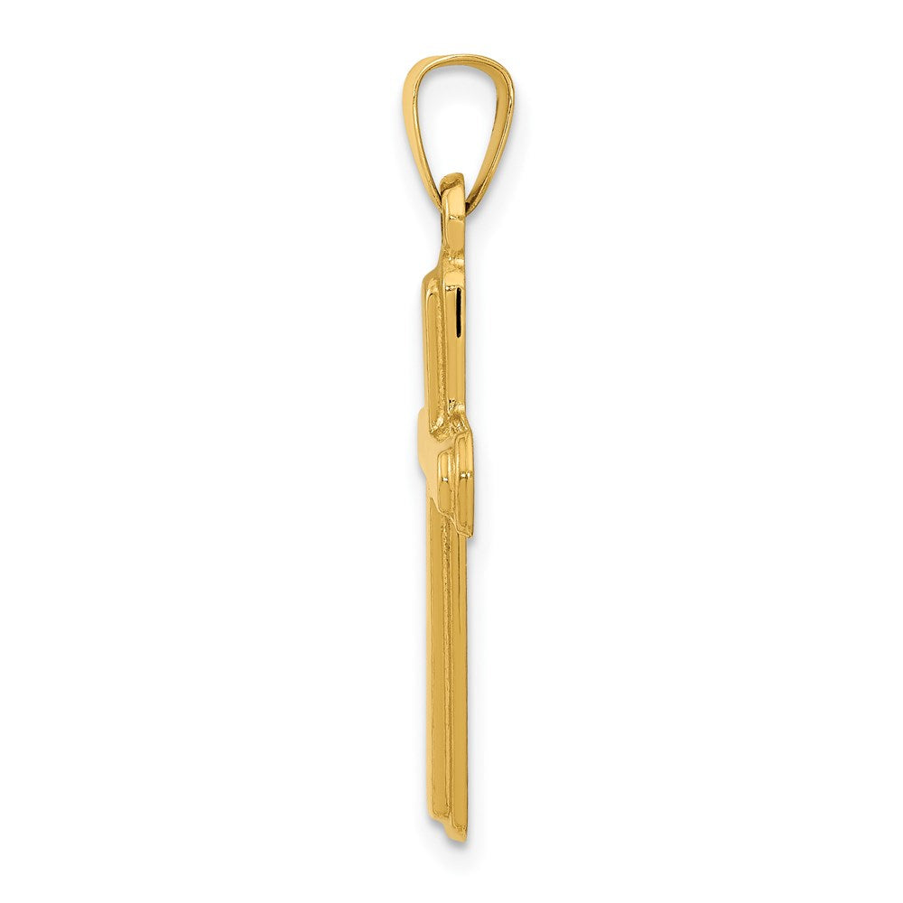 14k Satin Latin Cross Pendant