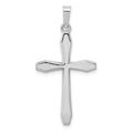 14k White Gold Polished Cross Pendant