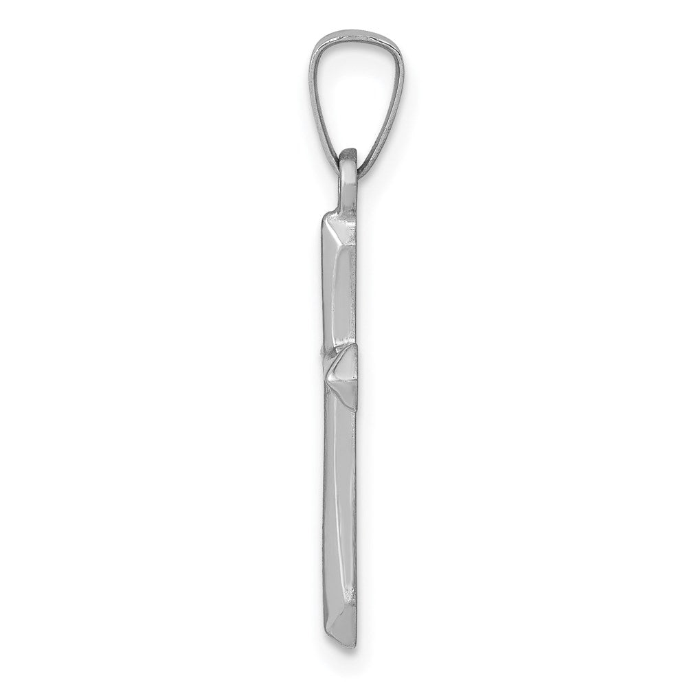 14k White Gold Polished Cross Pendant