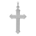 14k White Gold Polished and Textured Cross Pendant