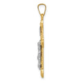 14k Two-tone Polished INRI Crucifix Pendant