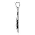 14k White Gold Polished INRI Crucifix Pendant
