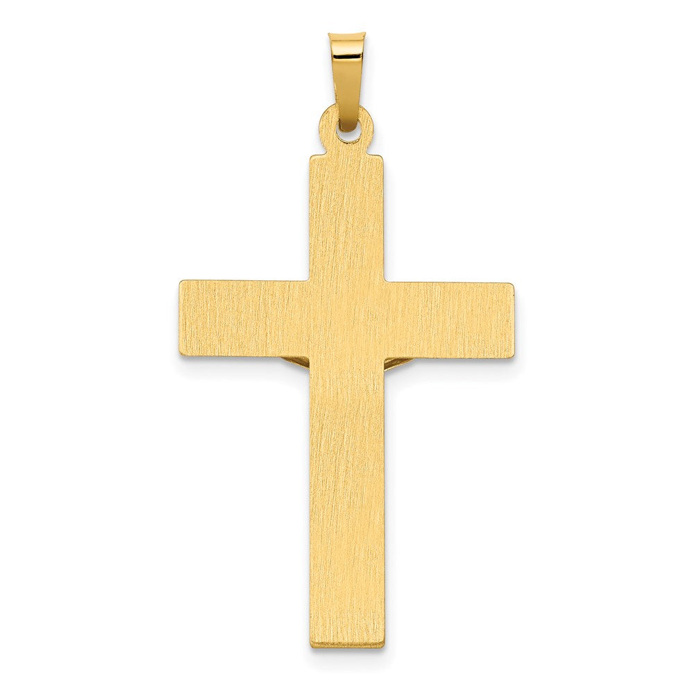 14k Two-tone Polished INRI Crucifix Pendant