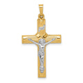 14k Two-tone Hollow Polished Center X Crucifix