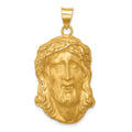 14k Hollow Polished/Satin Large Jesus Medal