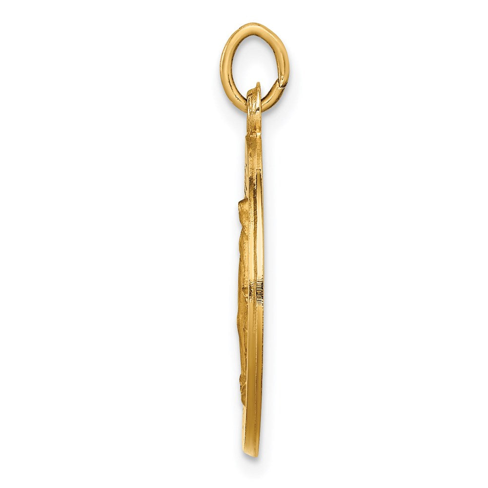 14k Solid Polished/Satin Small Round Miraculous Medal