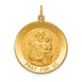 14k Solid Polished/Satin Large Round St. Joseph Medal
