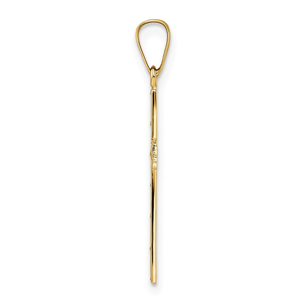 14k Polished Solid Cross Pendant