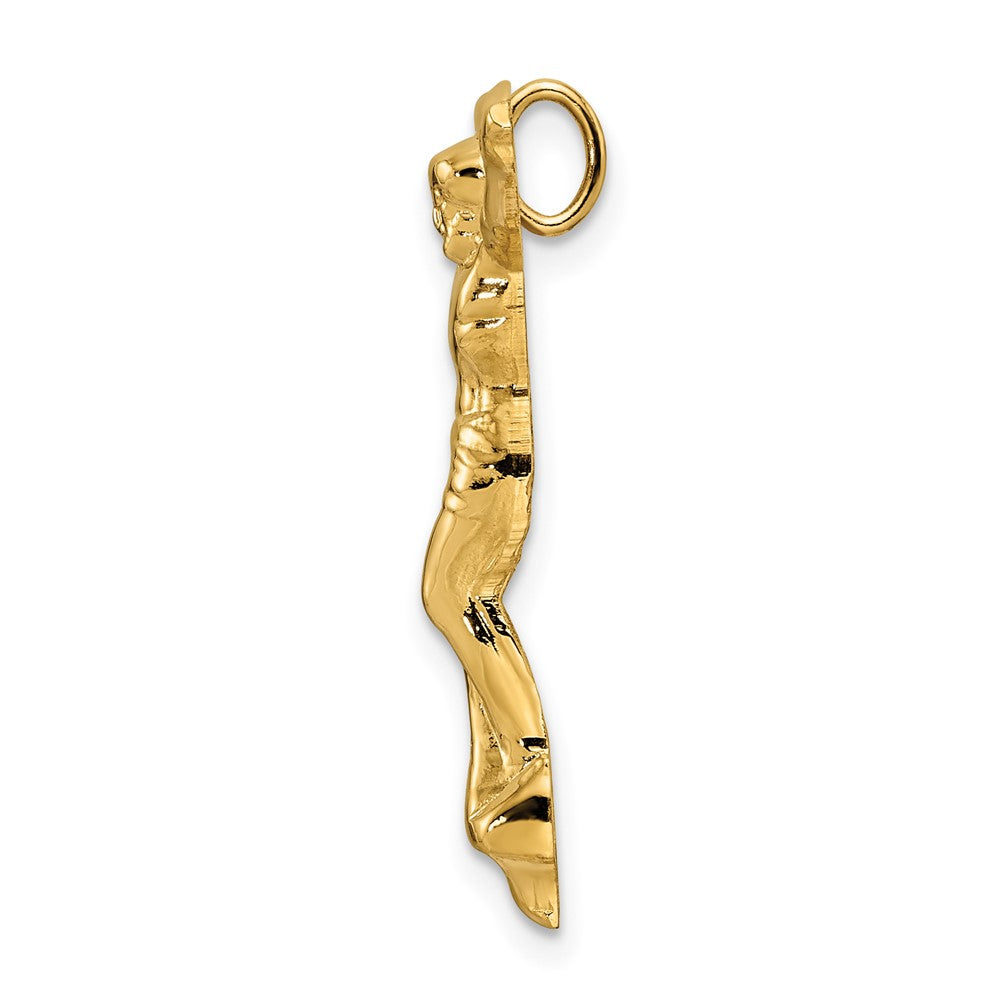 14k Polished Solid Risen Christ Chain Slide