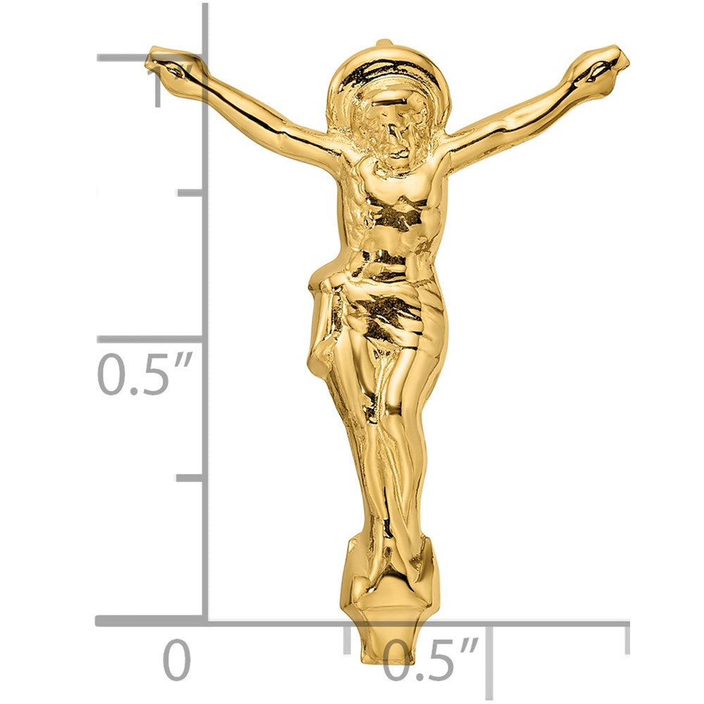 14k Polished Solid Risen Christ Chain Slide
