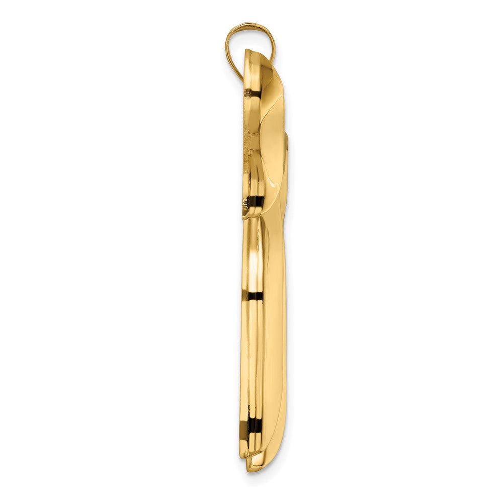 14k Polished Solid Chai Symbol Pendant