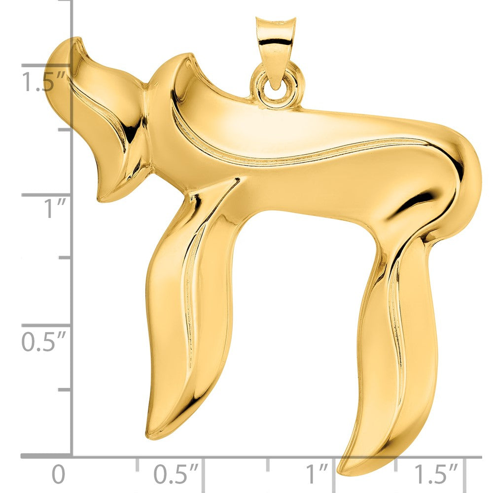 14k Polished Solid Chai Symbol Pendant