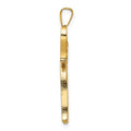 14k Polished and Textured Solid Chai Symbol Pendant