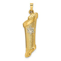 14k Two-tone Hollow Torah Scroll and Star Pendant