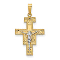 14k Two-tone Solid Crucifix Pendant