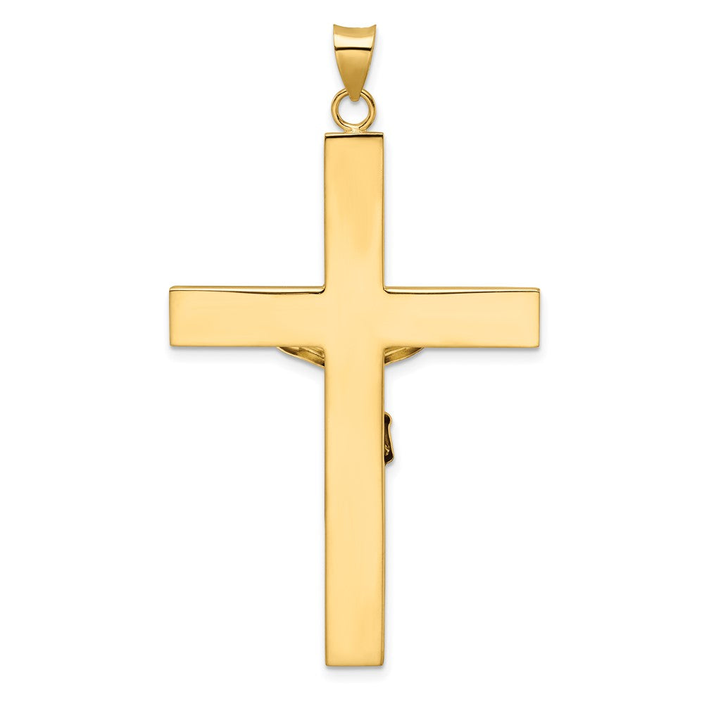 14k Two-tone Polished Solid INRI Crucifix Cross Pendant