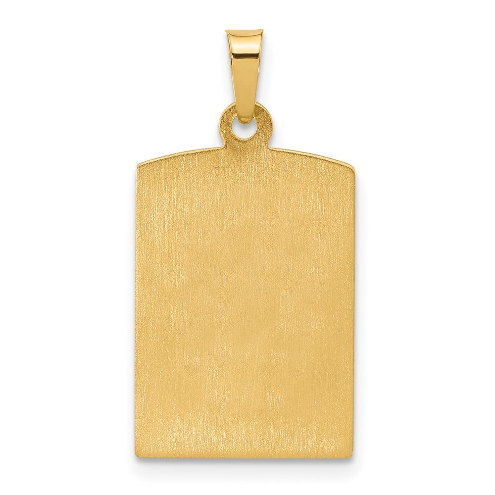 14K Rectangular Hollow Our Lady of Guadalupe Medal