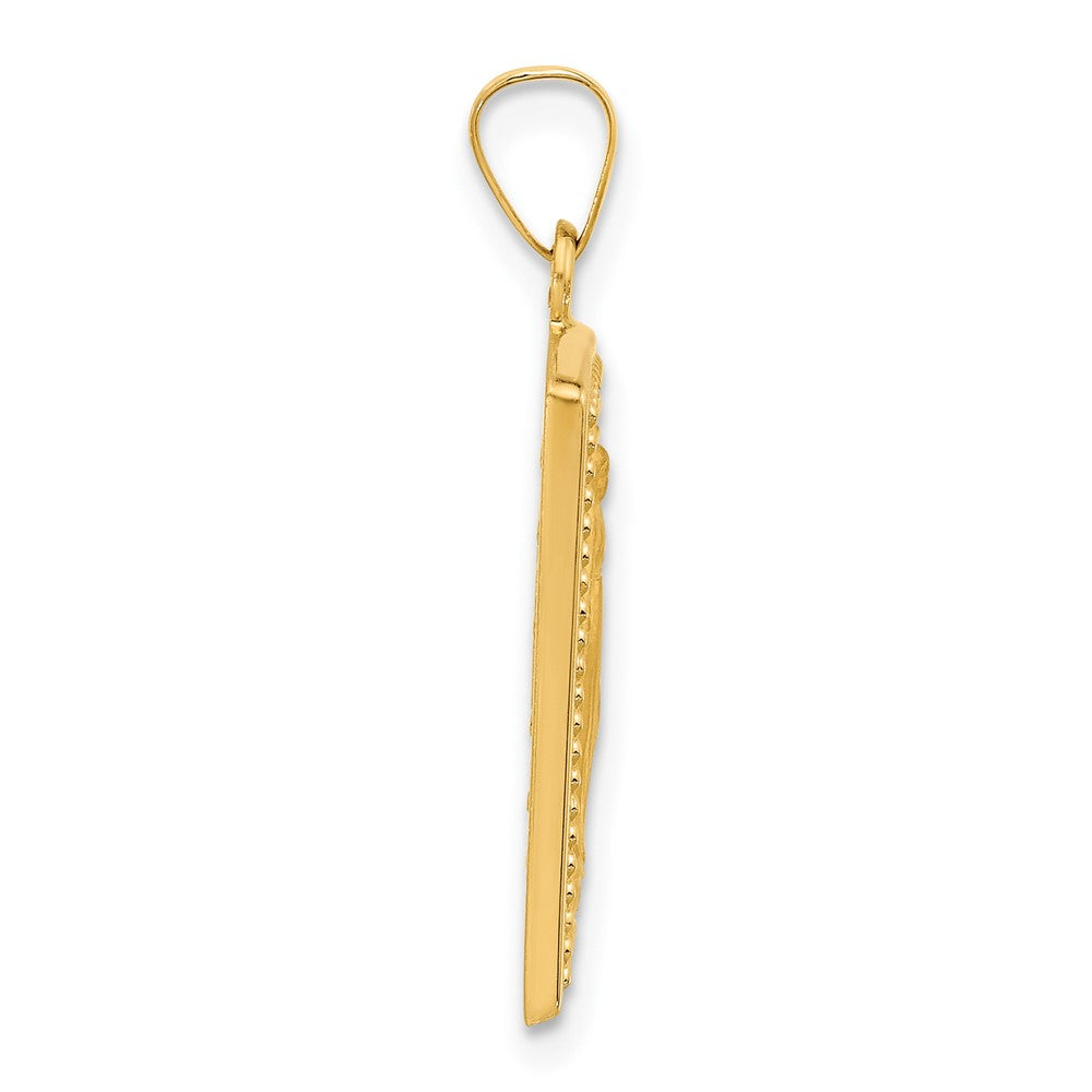 14K Rectangular Hollow Miraculous Medal