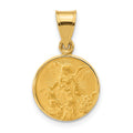 14k Polished and Satin Solid Our Guardian Angel Medal