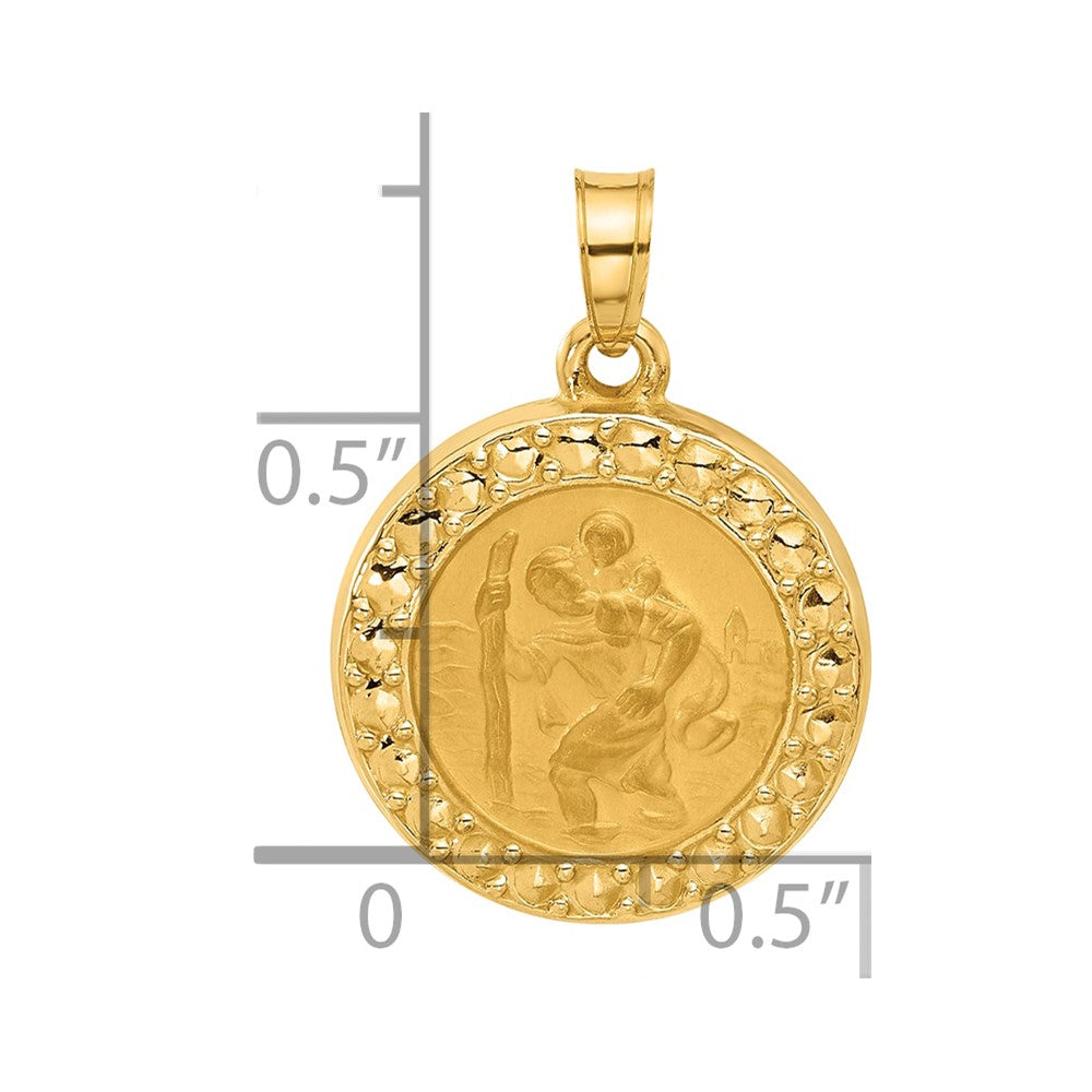 14K Hollow St. Christopher Medal