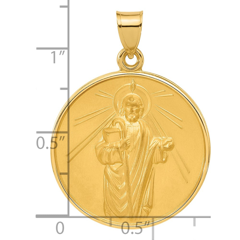14k Polished and Satin Solid St Jude Thaddeus Medal