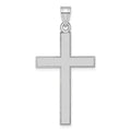 14k White Gold Florentine Satin Cross Pendant