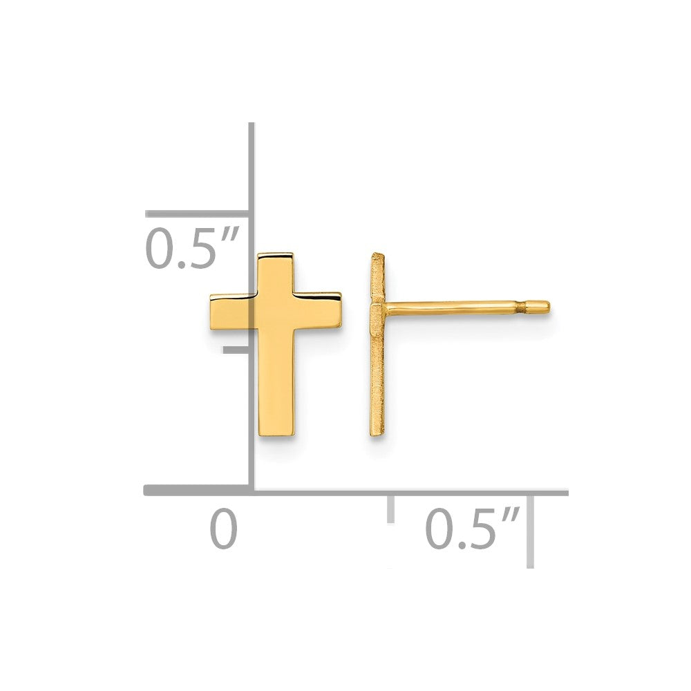 14k Polished Cross Post Earrings