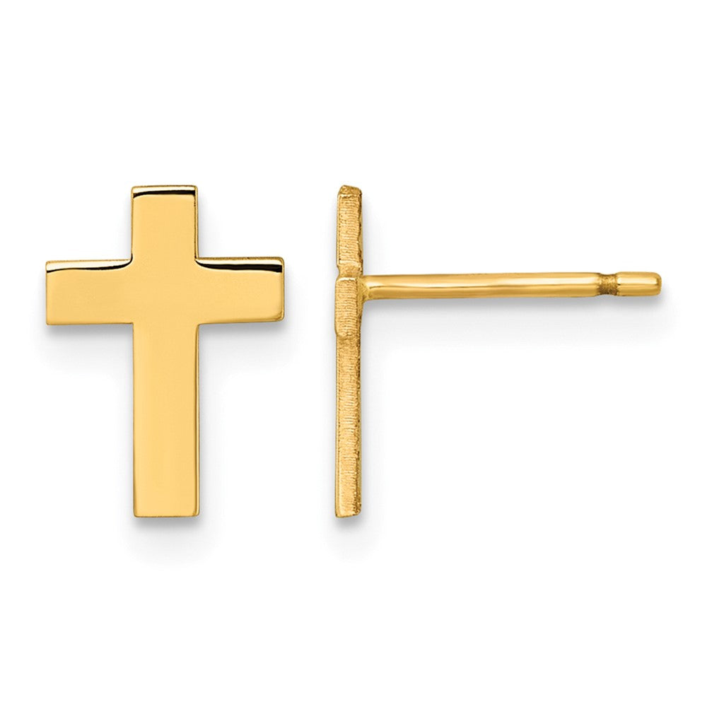 14k Polished Cross Post Earrings