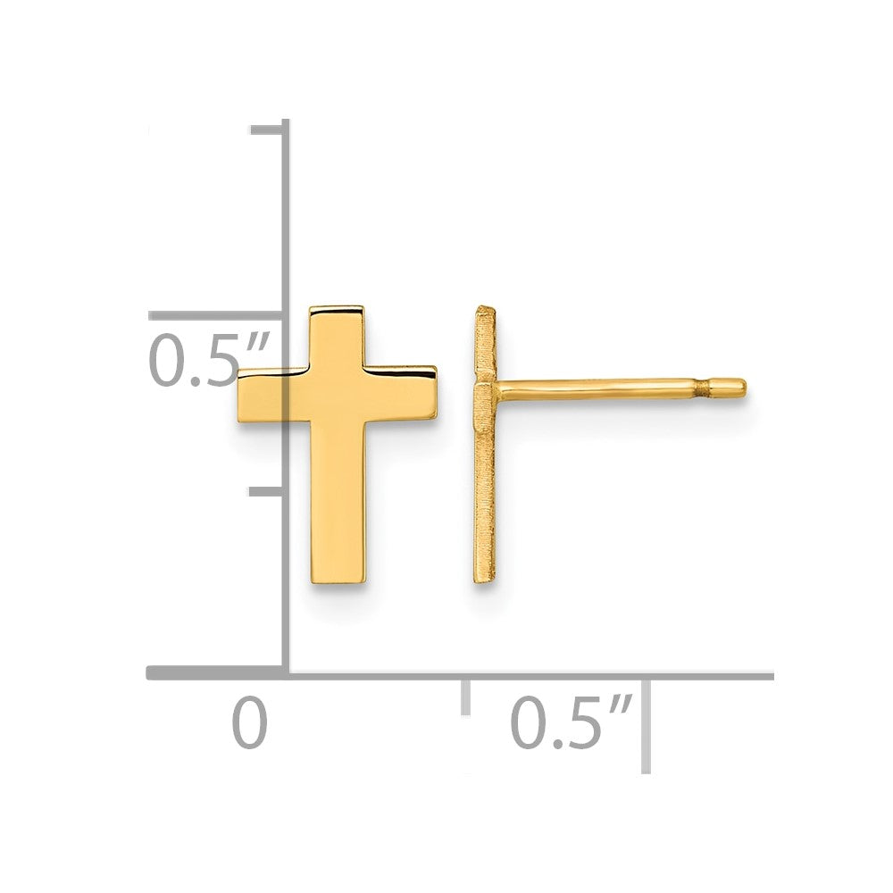 14k Polished Cross Post Earrings