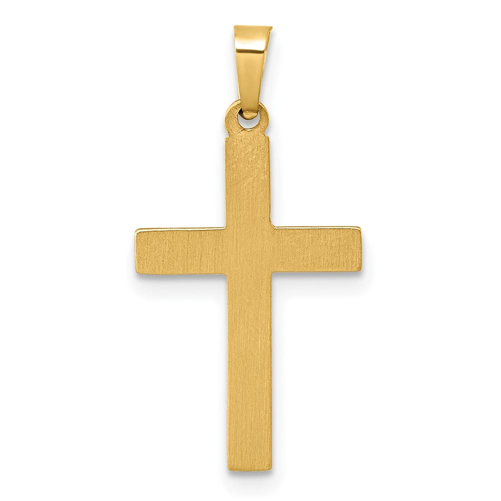 14k Polished And Textured Cross Pendant