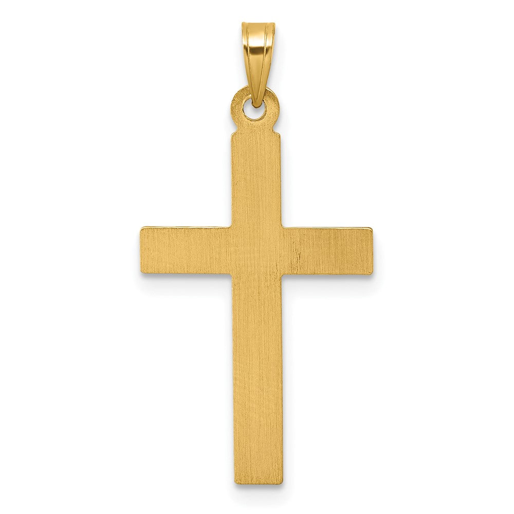 14k Polished And Textured Cross Pendant