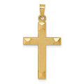 14k Polished And Textured Cross Pendant