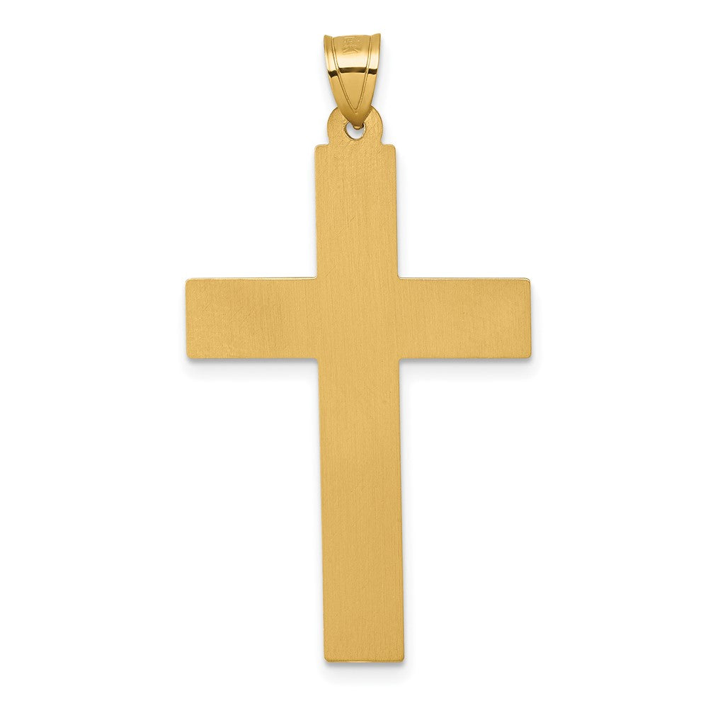 14k Polished And Textured Cross Pendant