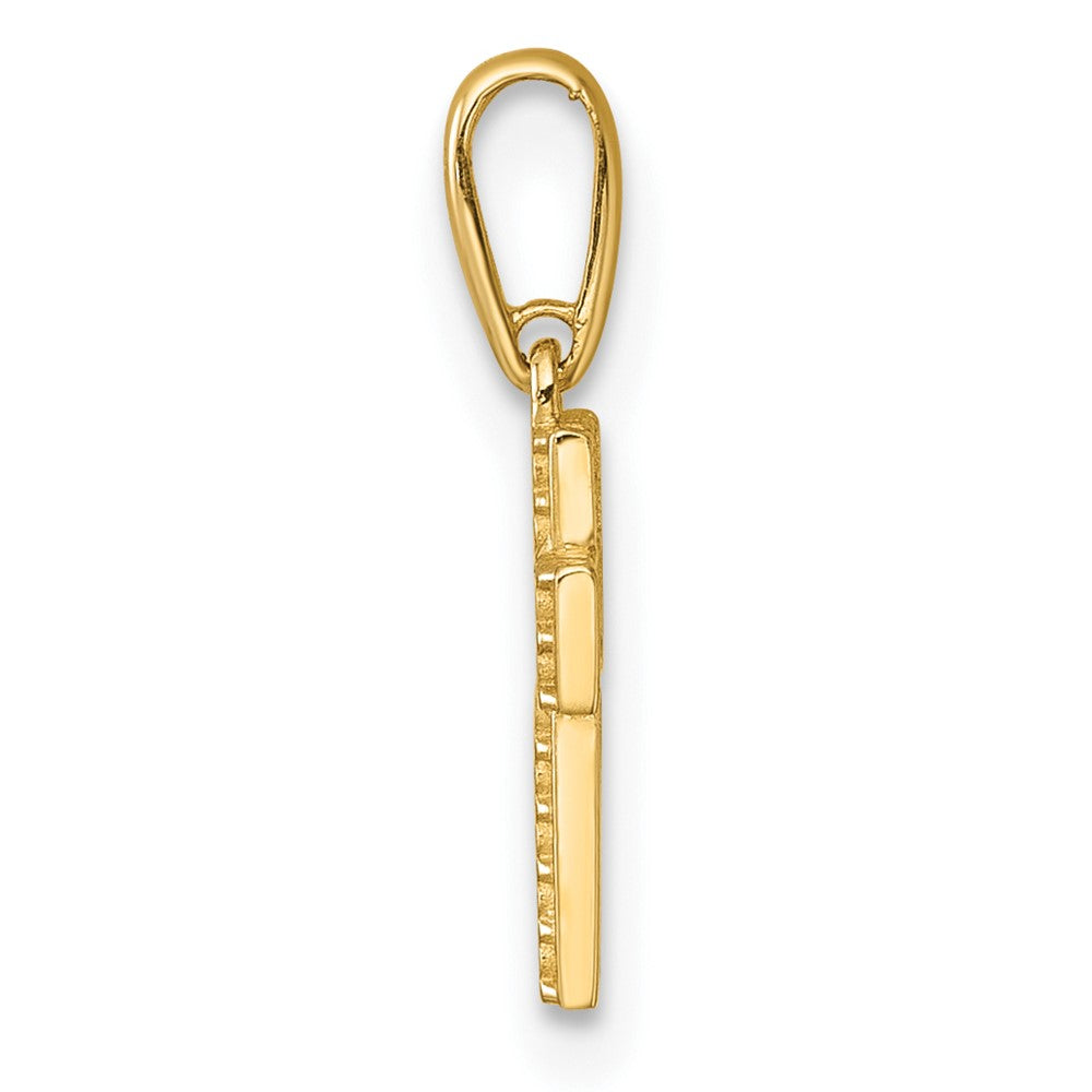 14k Polished CZ Latin Cross Pendant