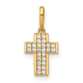 14k Polished CZ Latin Cross Pendant
