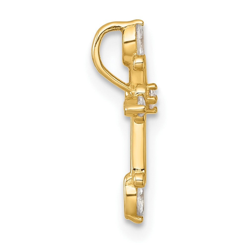 14k Polished Fancy CZ Cross Chain Slide