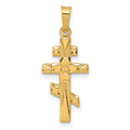 14k Polished Eastern Orthodox Cross Pendant