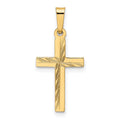 14k Diamond-cut Small Hollow Cross Pendant