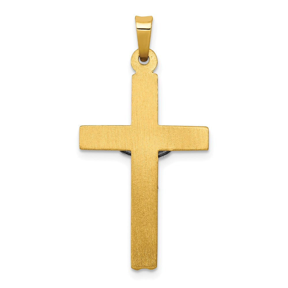 14k Two-tone INRI Hollow Crucifix Pendant