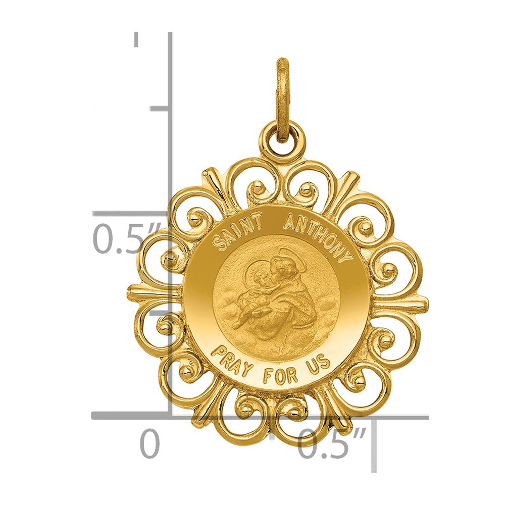 14k Saint Anthony Medal Charm