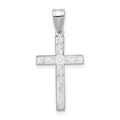 14K White Floral Cross Charm