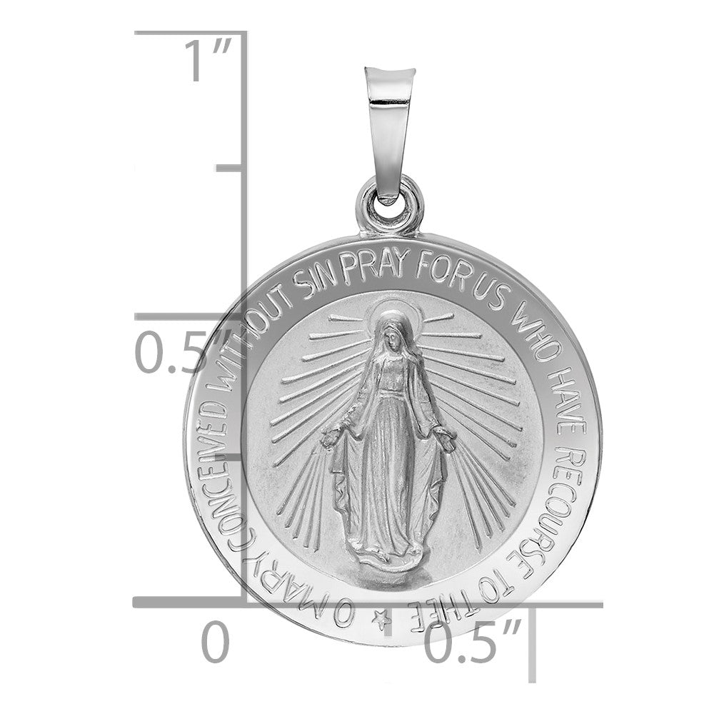 14k White Gold Miraculous Medal